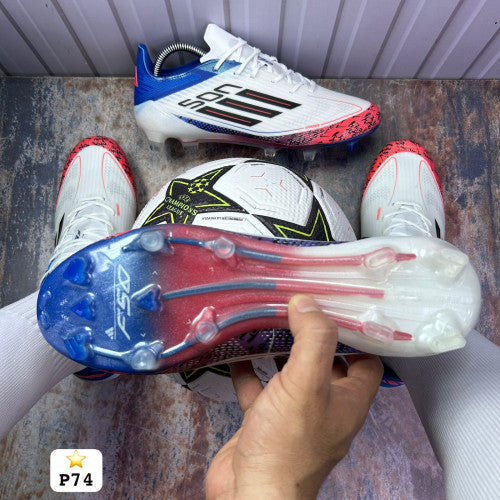 ADIDAS F50 GUAYO 40 BLANCO / AZUL / ROJO